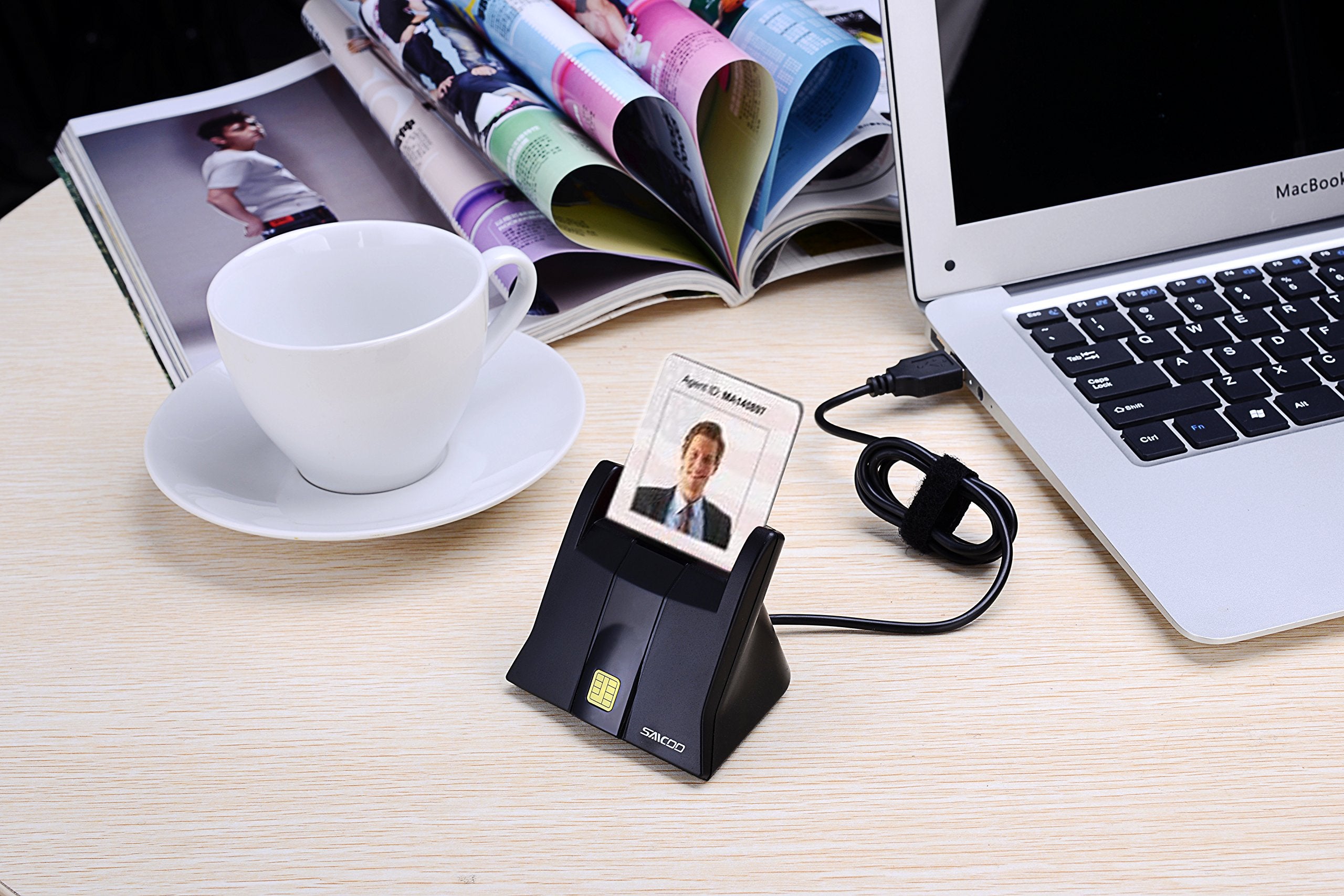 Saicoo Cac Reader Dod Military Usb Common Access Cac Smart Card Reader   Compatible With Mac Os, Win (Don'T Support Va Piv Card)
